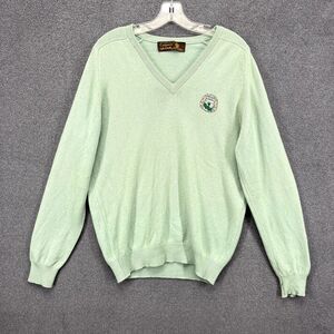 Lyle & Scott 100% Cashmere Sweater Mens 42 Light‎ Green preppy academia golf